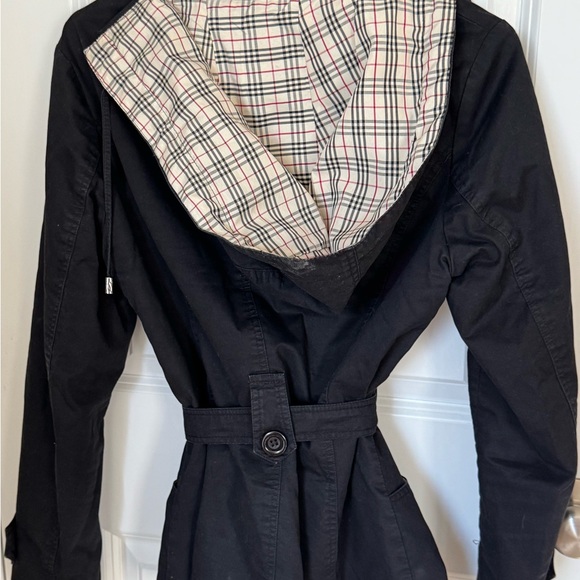 Women’s Max Mara short belted hooded trench black size L - Picture 4 of 6